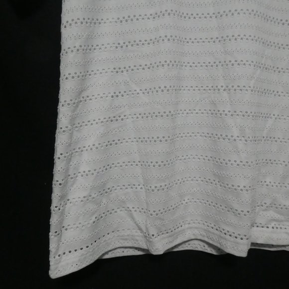 CROFT AND BARROW | large| Lined Perforated White Short Sleeve Knit Shirt | NWOT - Picture 6 of 13